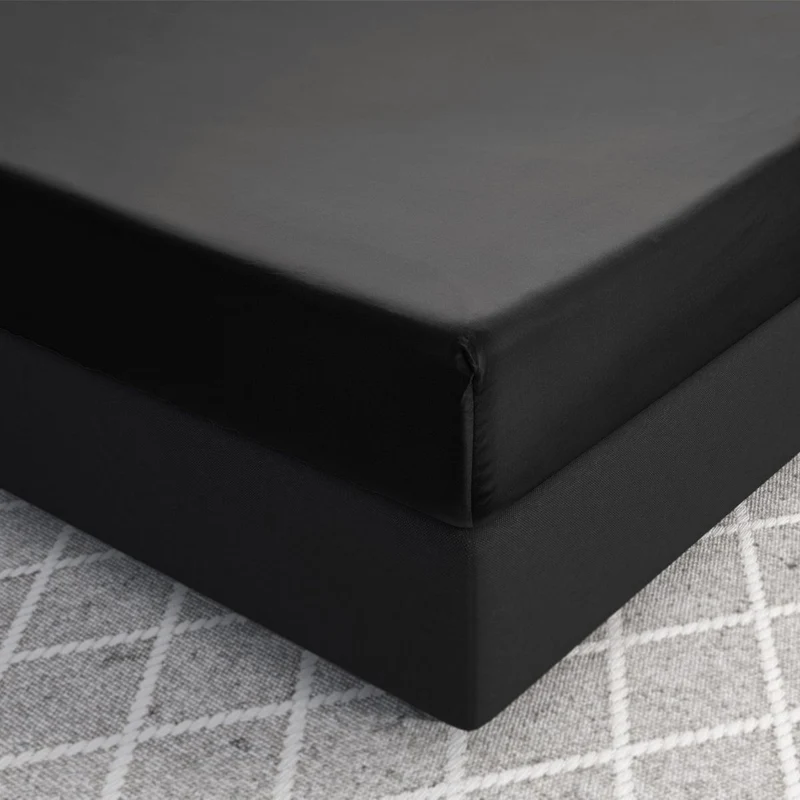 Primaviera Satin Deluxe Spannbettuch Schwarz