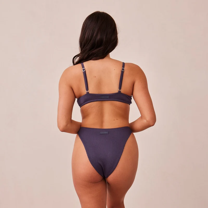 Ribbed Triangle BH - Blauw Houtskool