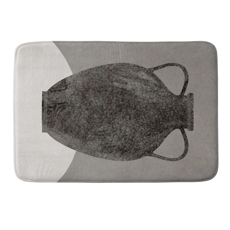 Graphite amphora on a gray background Bath Mat