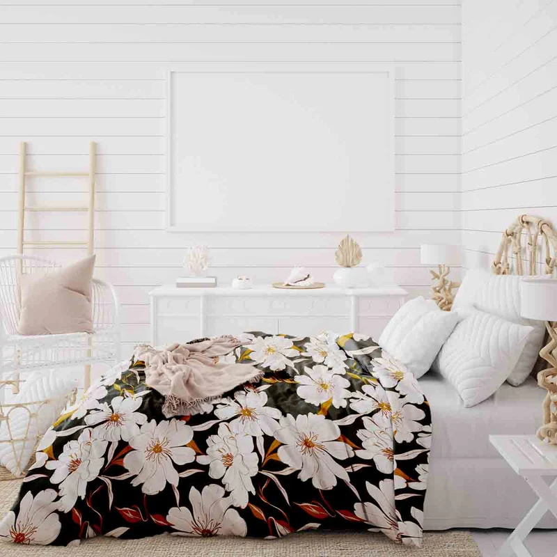 Therapiedecken Bettwäschen Set mit rosa Aster Blumen
