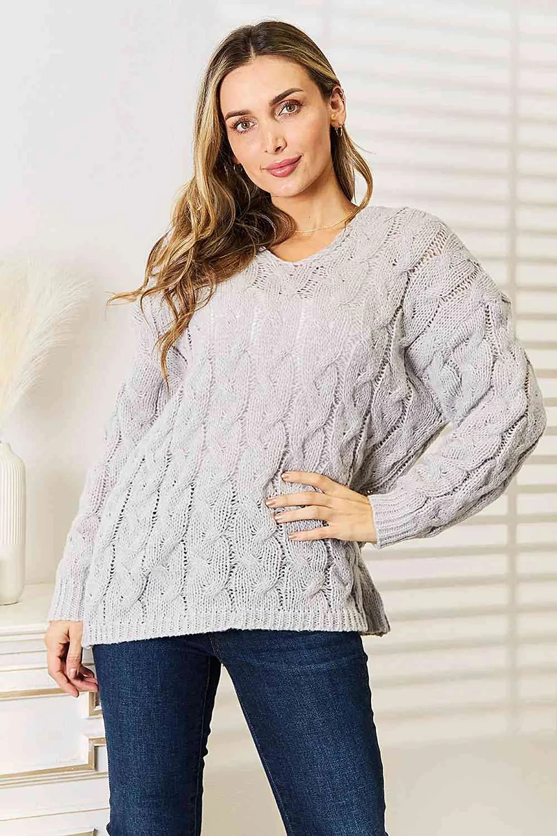 Luxe kabelgebreide hoodie met klassiek design - perfect voor koude dagen