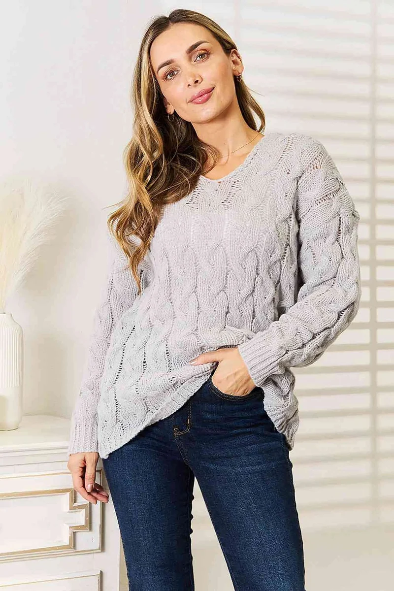 Luxe kabelgebreide hoodie met klassiek design - perfect voor koude dagen