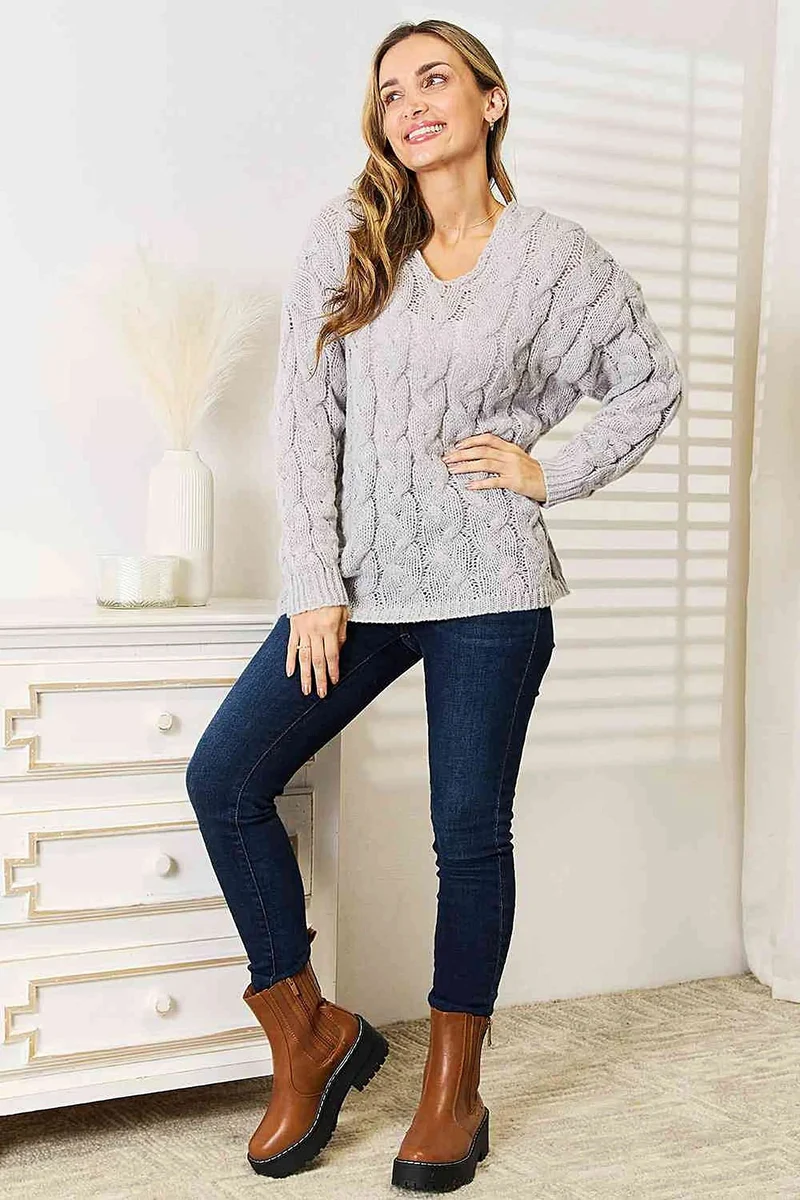 Luxe kabelgebreide hoodie met klassiek design - perfect voor koude dagen