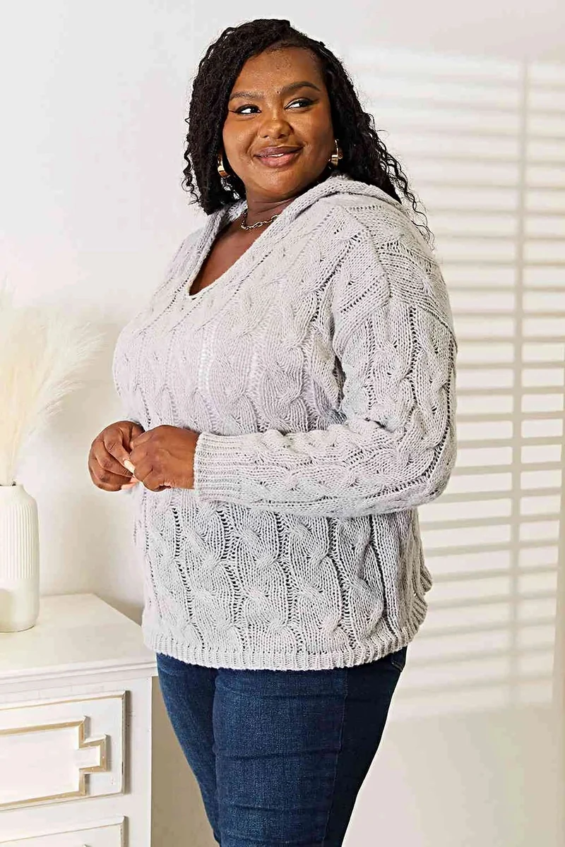 Luxe kabelgebreide hoodie met klassiek design - perfect voor koude dagen