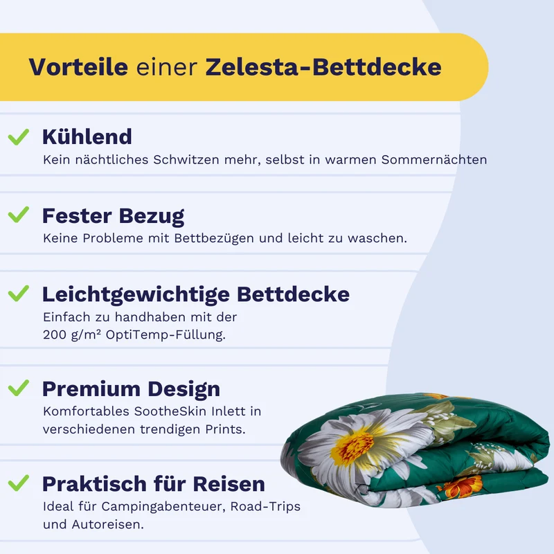 Zelesta Comfort Design Sommerbettdecke - Spring Flowers