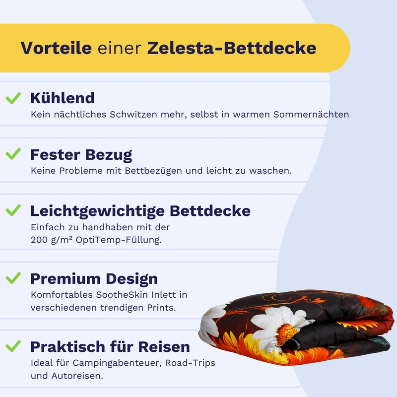 Zelesta Comfort Design Sommerbettdecke - Summer Flowers