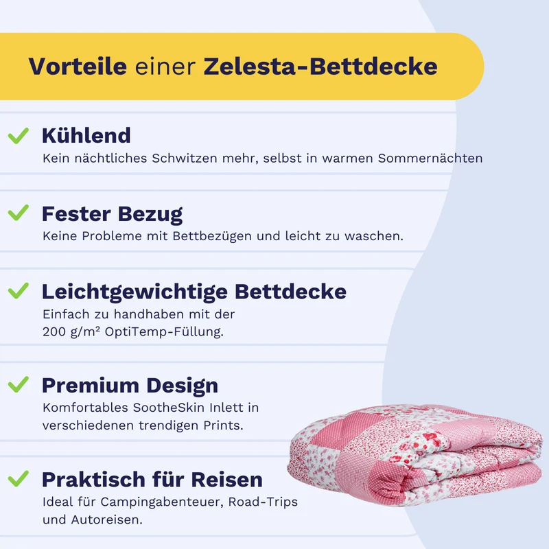 Zelesta Comfort Design Sommerbettdecke - Patchwork pink