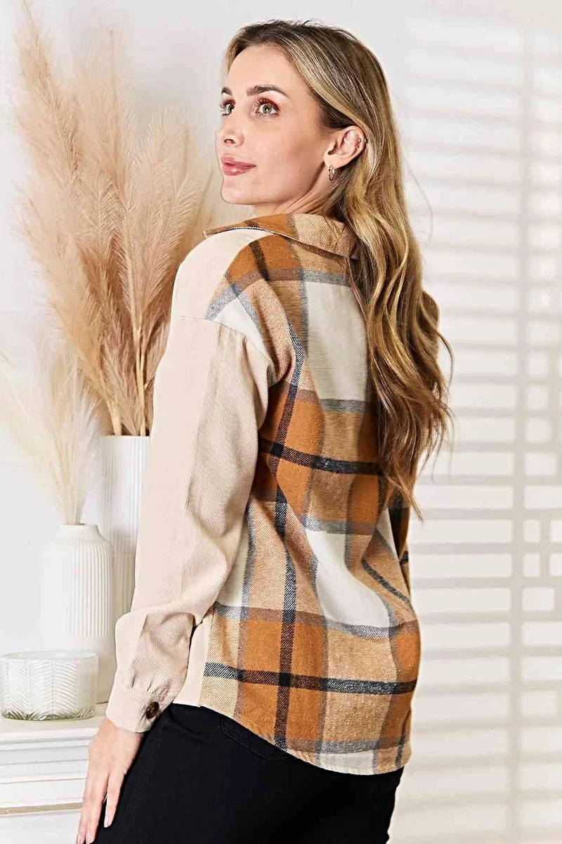Stijlvol overhemd met ruitpatroon, 100% polyester, verlaagde schouders en een relaxte pasvorm voor een casual, elegante look.