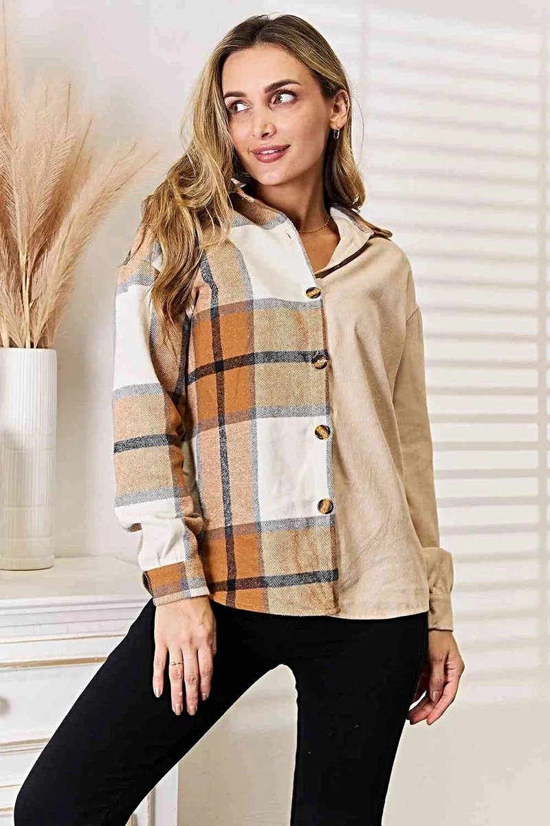 Stijlvol overhemd met ruitpatroon, 100% polyester, verlaagde schouders en een relaxte pasvorm voor een casual, elegante look.