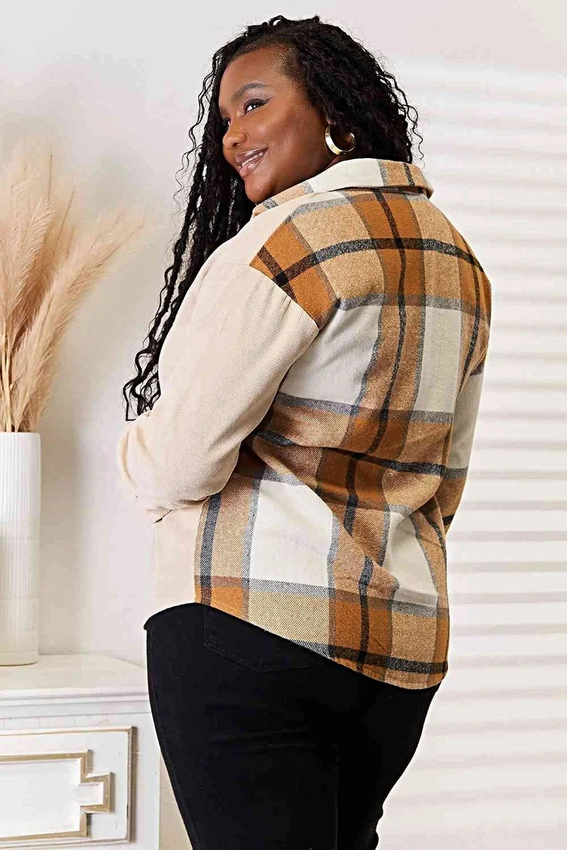 Stijlvol overhemd met ruitpatroon, 100% polyester, verlaagde schouders en een relaxte pasvorm voor een casual, elegante look.