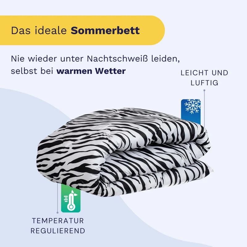Zelesta Comfort Design Sommerbettdecke - Zebra Skin