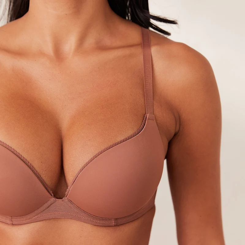 Comfort Hoge Push-Up T-Shirt BH - Mokka