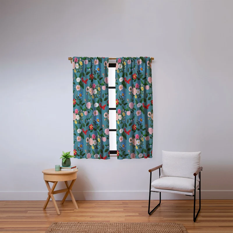 Early June Light Teal Window Curtain
