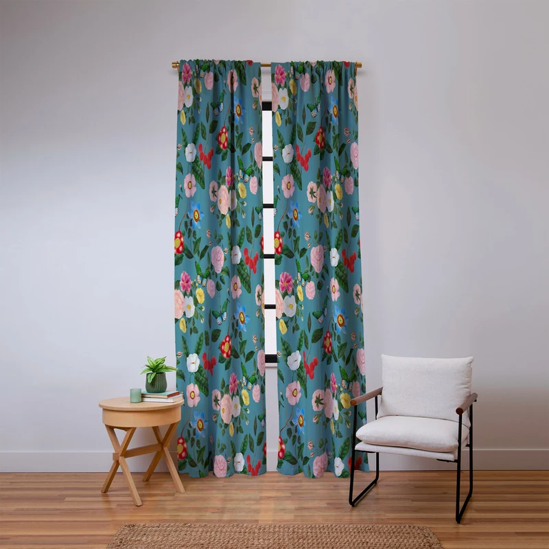 Early June Light Teal Window Curtain
