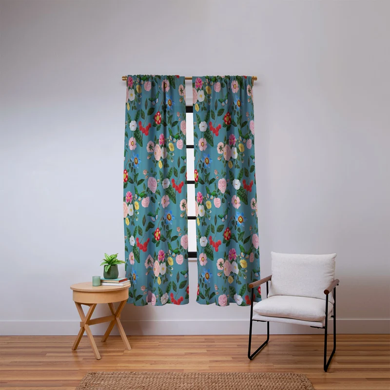 Early June Light Teal Window Curtain