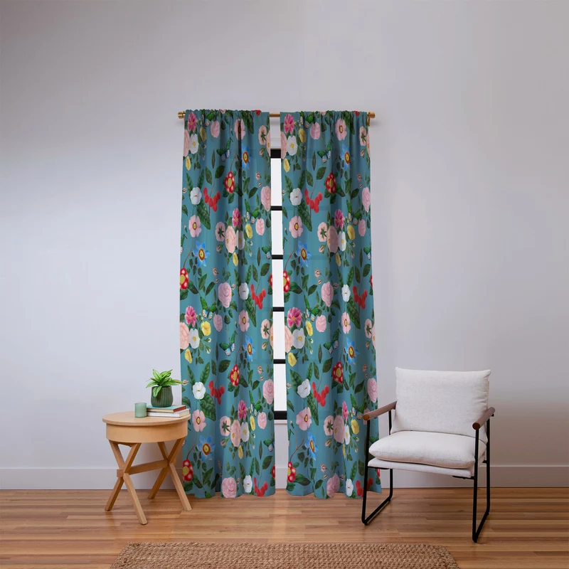 Early June Light Teal Window Curtain