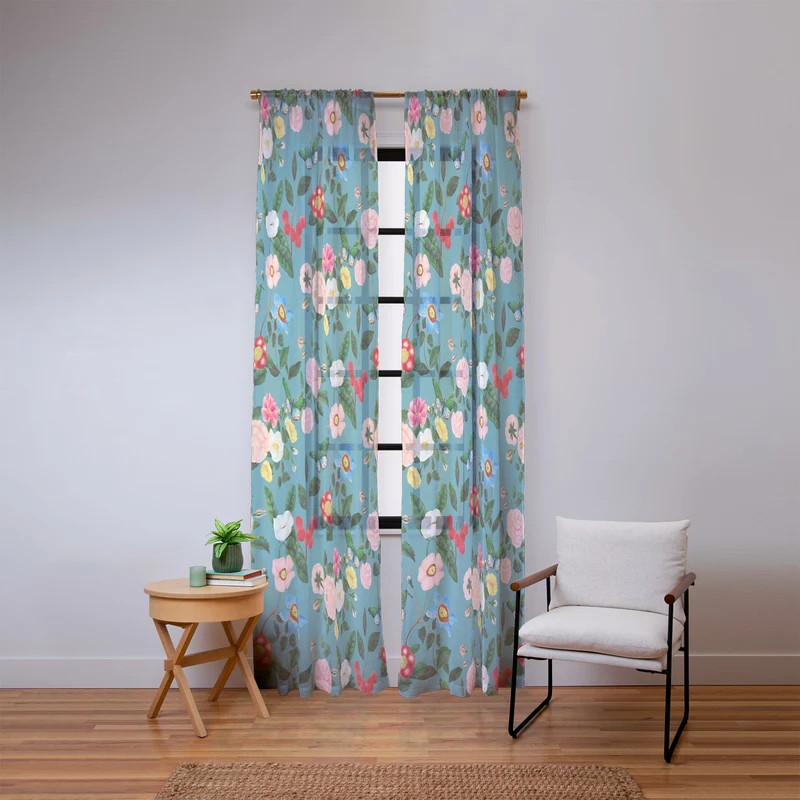 Early June Light Teal Window Curtain