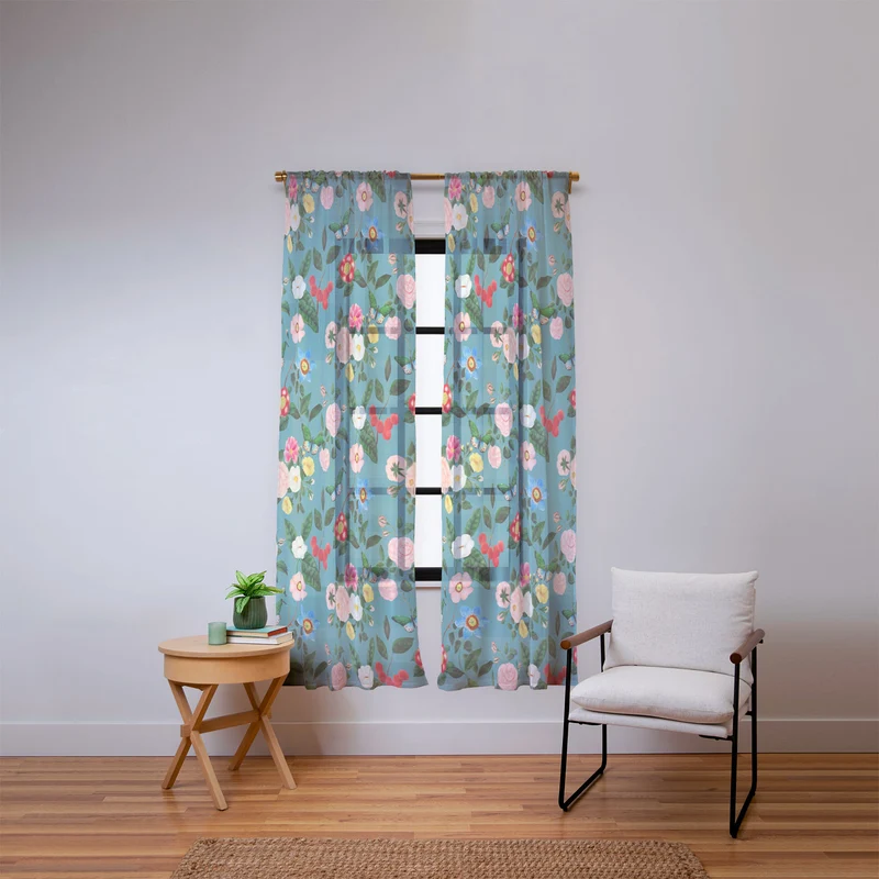 Early June Light Teal Window Curtain