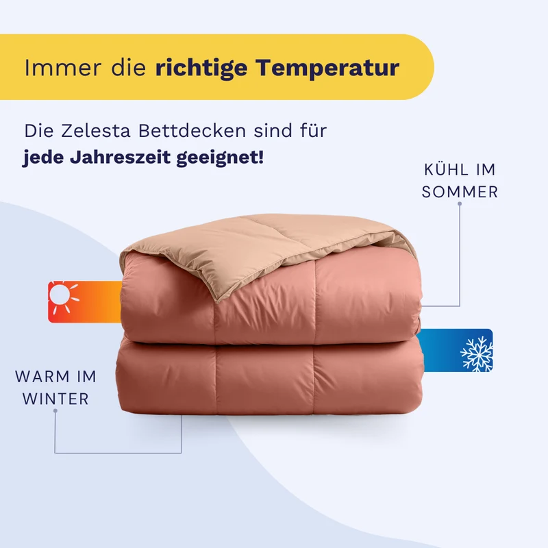 zailistade.comluxe Perkal-Baumwolle Bettdecke - Lachs & Pfirsich