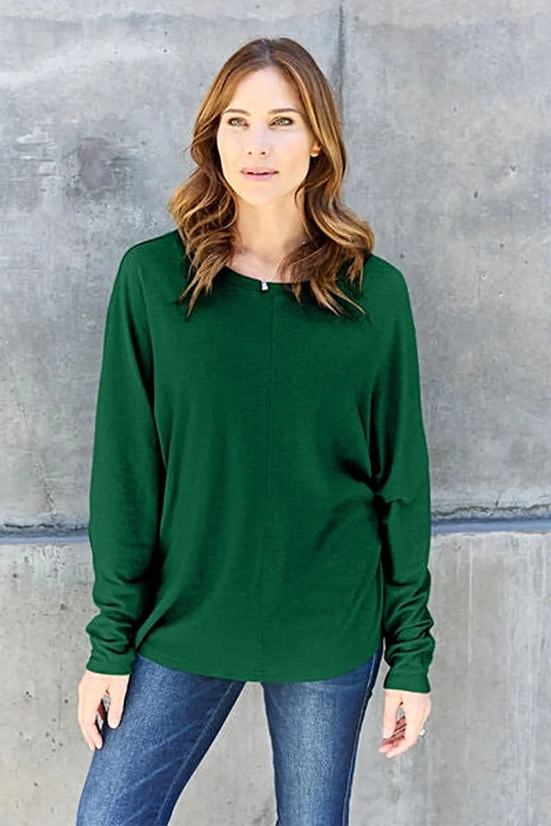 Elegant basic T-shirt met ronde hals - T-shirt met lange mouwen in alle maten voor een moeiteloze stijl.