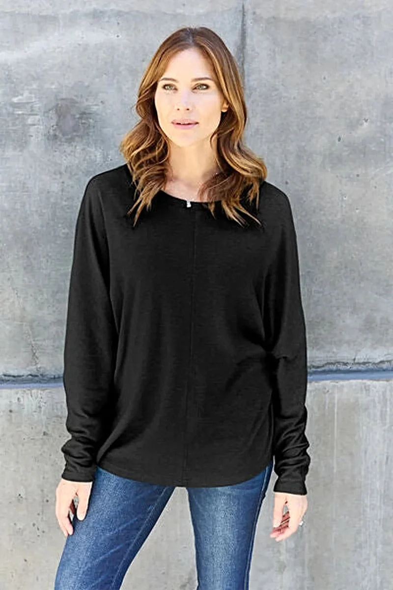 Elegant basic T-shirt met ronde hals - T-shirt met lange mouwen in alle maten voor een moeiteloze stijl.