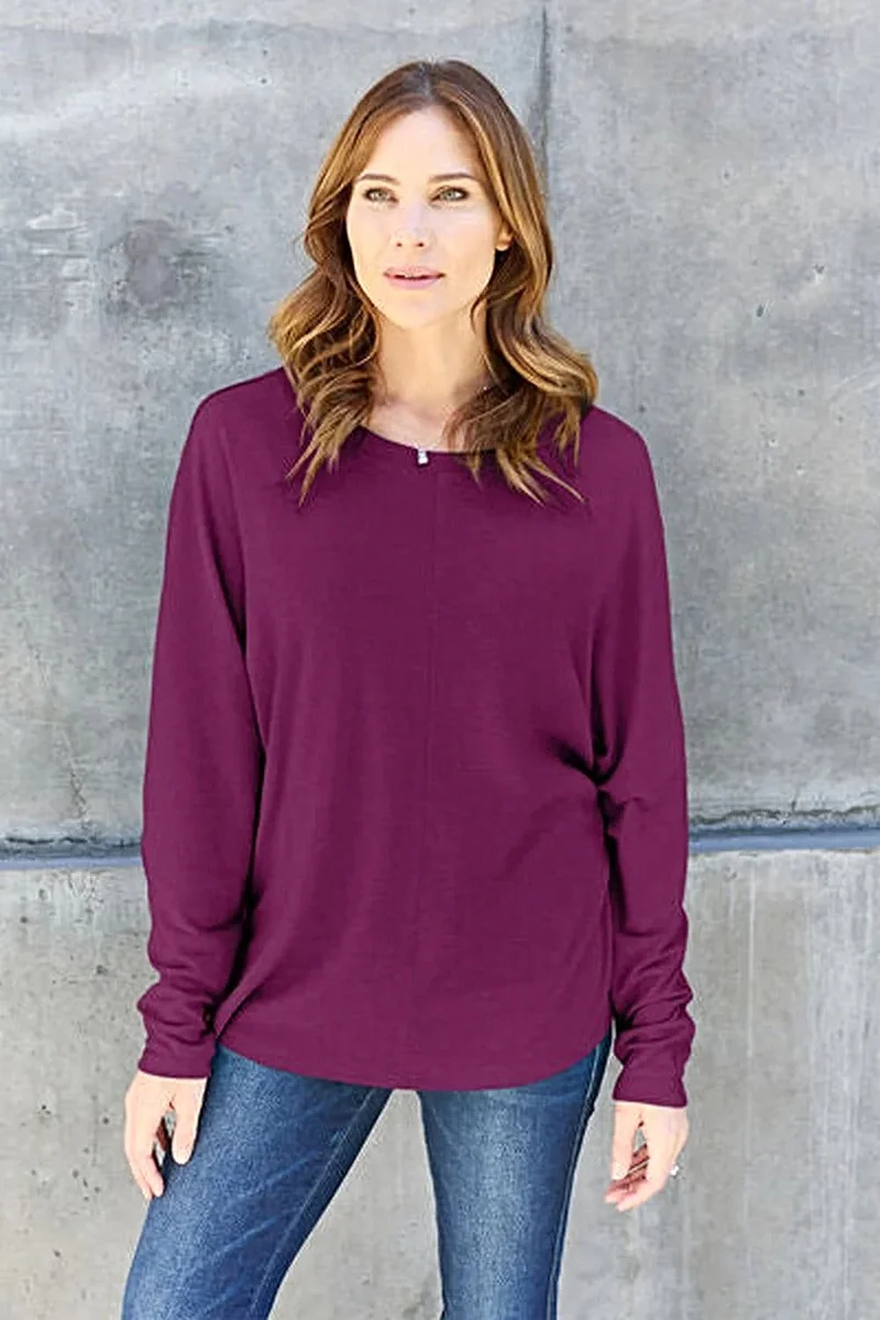 Elegant basic T-shirt met ronde hals - T-shirt met lange mouwen in alle maten voor een moeiteloze stijl.
