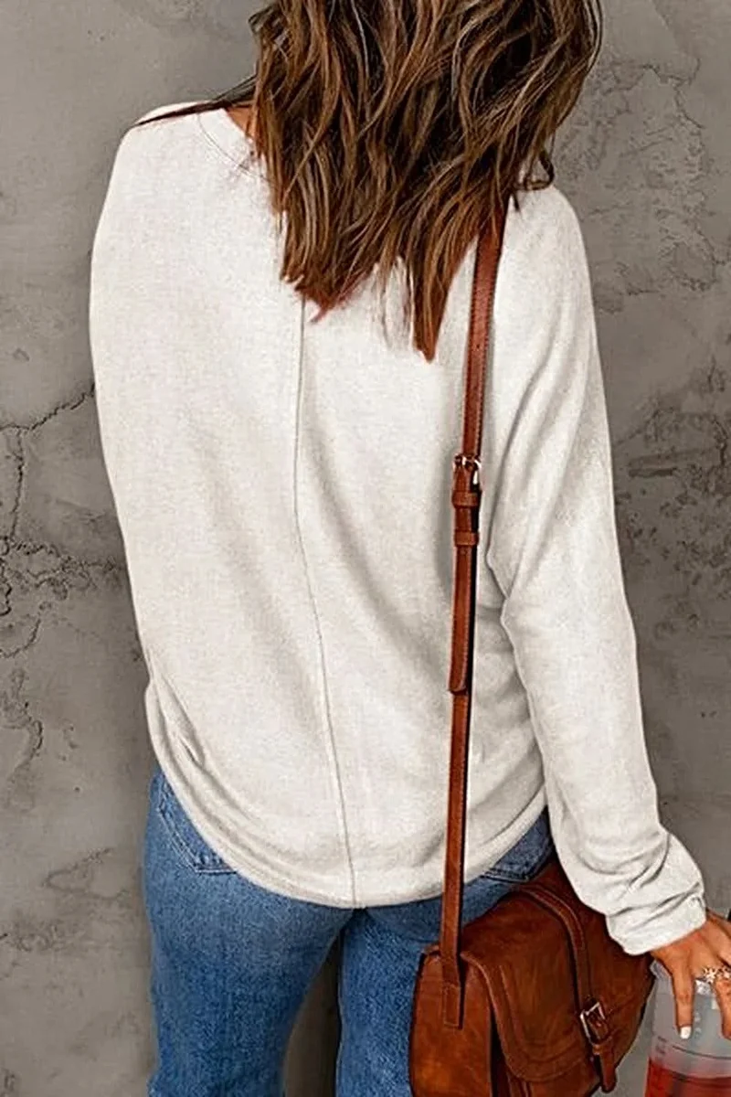 Elegant basic T-shirt met ronde hals - T-shirt met lange mouwen in alle maten voor een moeiteloze stijl.