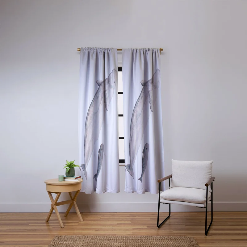 Beluga white whale Window Curtain