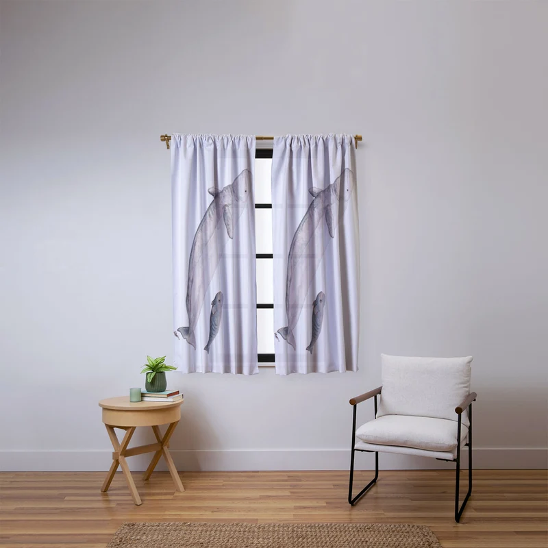 Beluga white whale Window Curtain