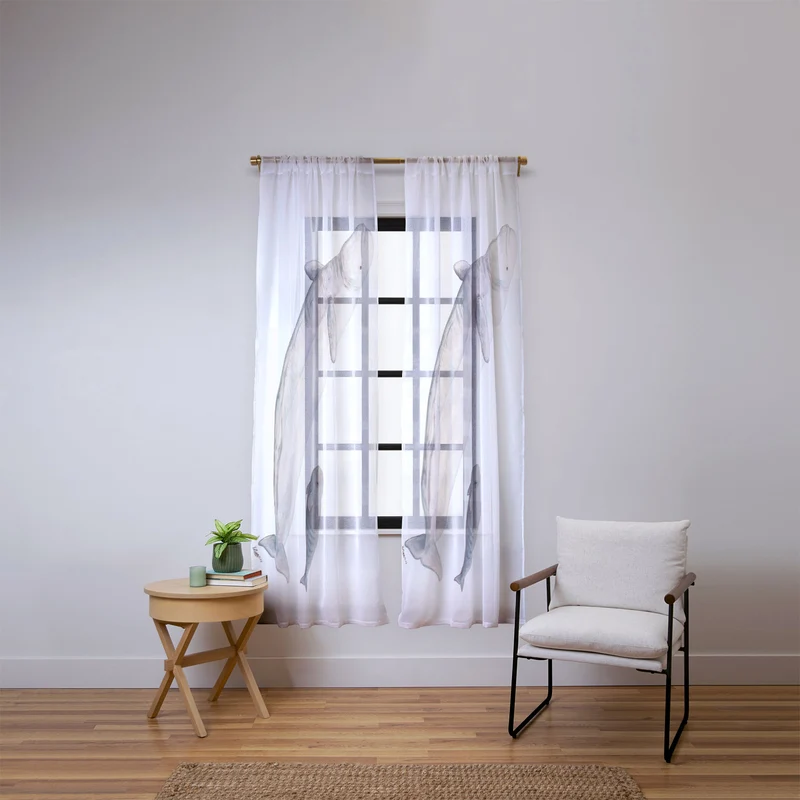 Beluga white whale Window Curtain