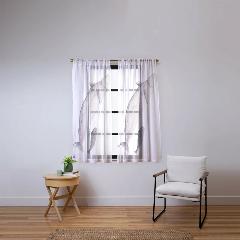 Beluga white whale Window Curtain