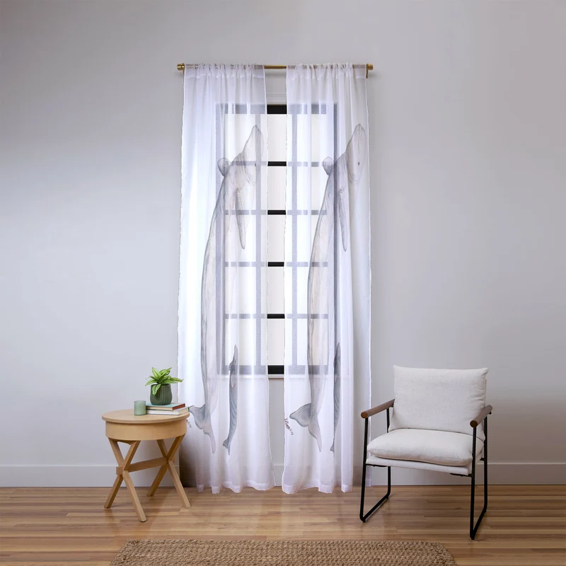 Beluga white whale Window Curtain