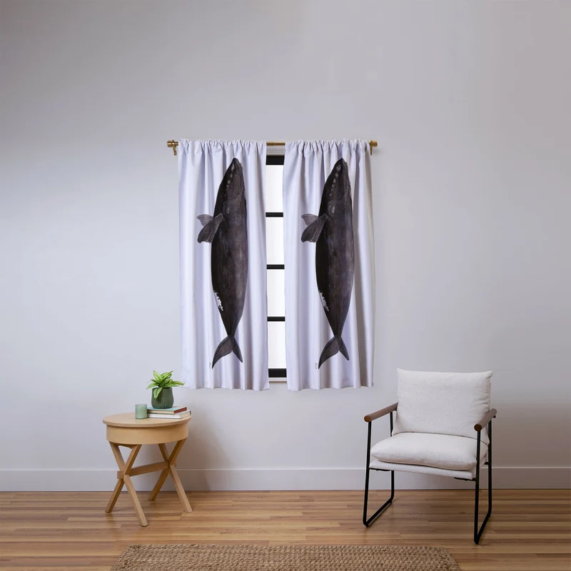 Northern right whale Window Curtain