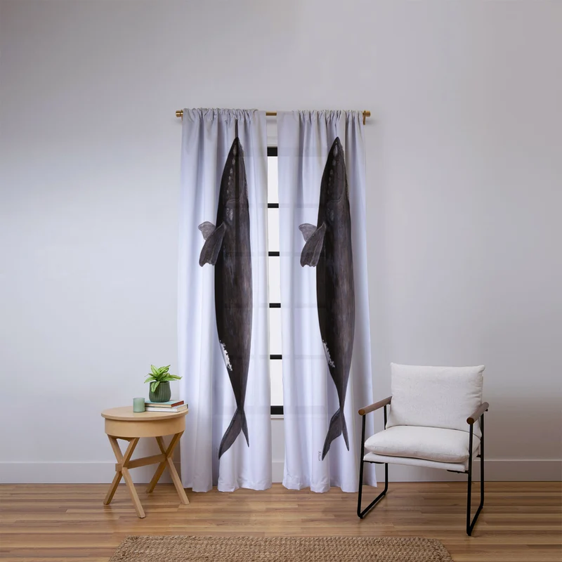 Northern right whale Window Curtain