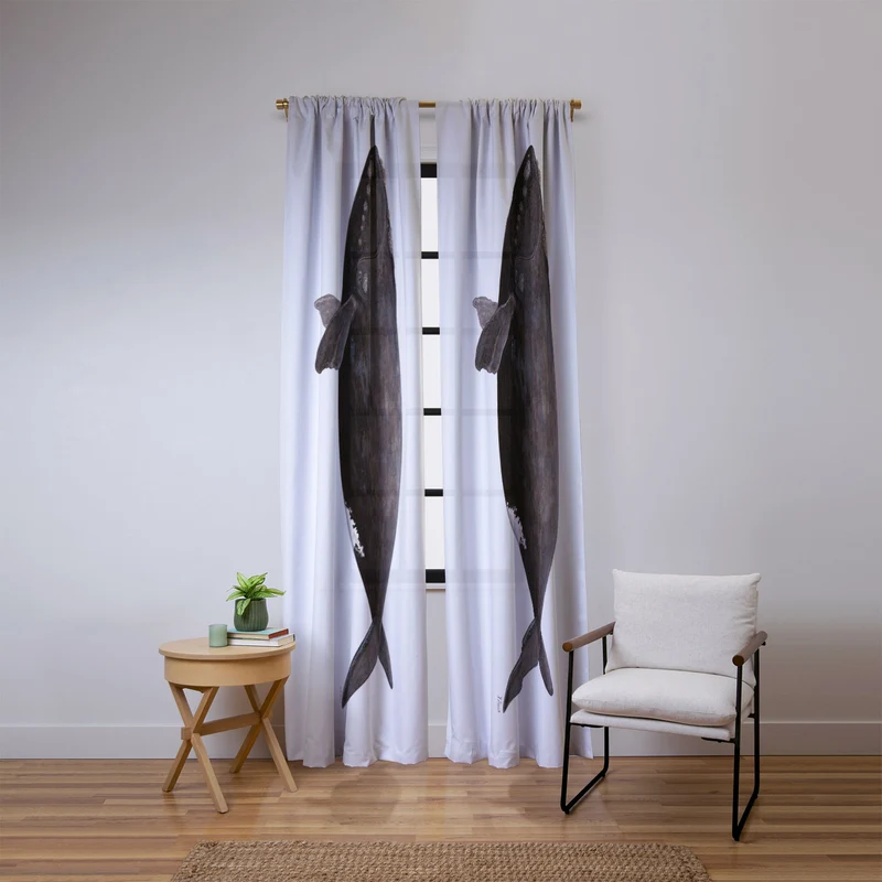Northern right whale Window Curtain