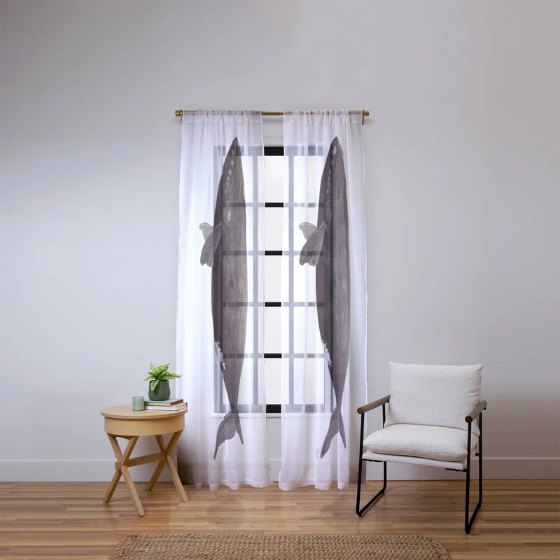 Northern right whale Window Curtain