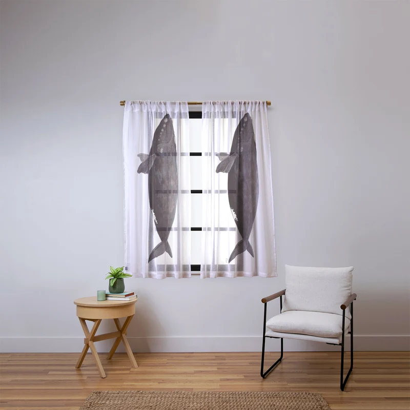 Northern right whale Window Curtain