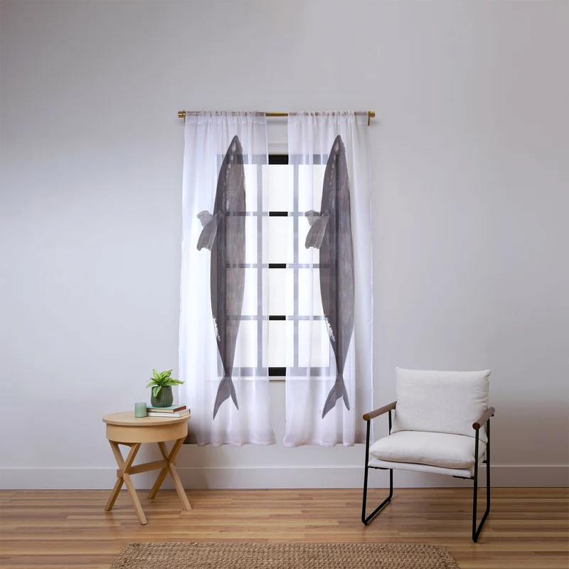 Northern right whale Window Curtain