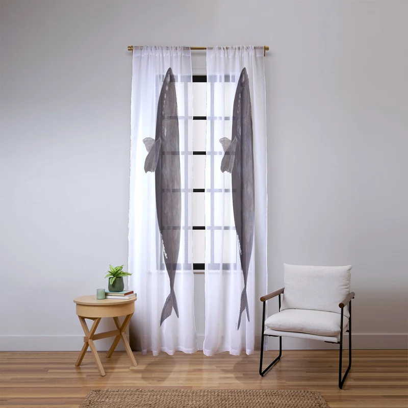 Northern right whale Window Curtain