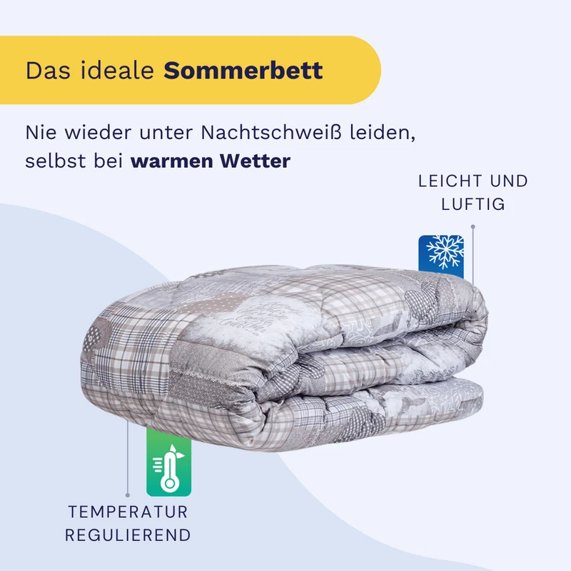 Zelesta Comfort Design Sommerbettdecke - Patchwork Hearts