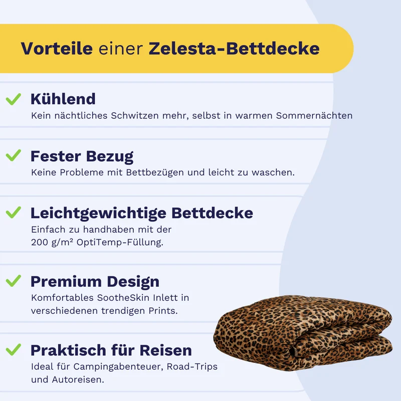 Zelesta Comfort Design Sommerbettdecke - Jaguar Skin