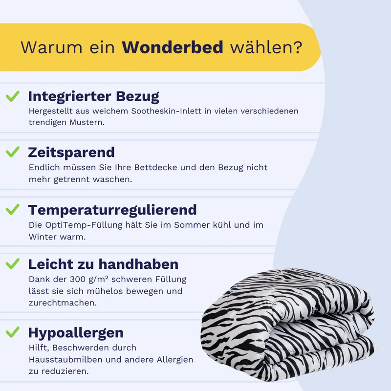 Zelesta Comfort Design Bettdecke - Zebrafell