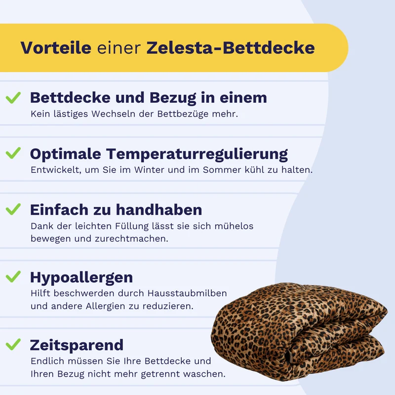 Zelesta Comfort Design Bettdecke - Jaguarfell