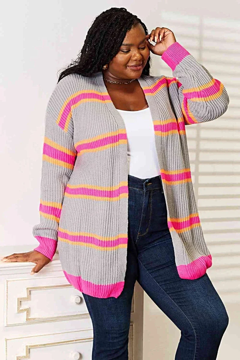 Chique geribbelde cardigan met lange mouwen van 100% acryl - comfortabel, elegant en perfect om te combineren met andere kledingstukken.