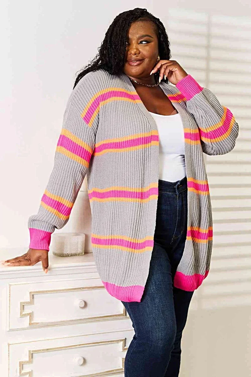 Chique geribbelde cardigan met lange mouwen van 100% acryl - comfortabel, elegant en perfect om te combineren met andere kledingstukken.