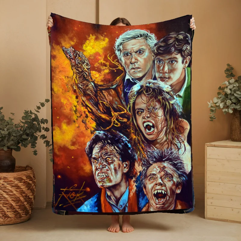 Horror Movie Blanket - Fright Night Blanket - Luxury Twin / Double Fleece Blanket