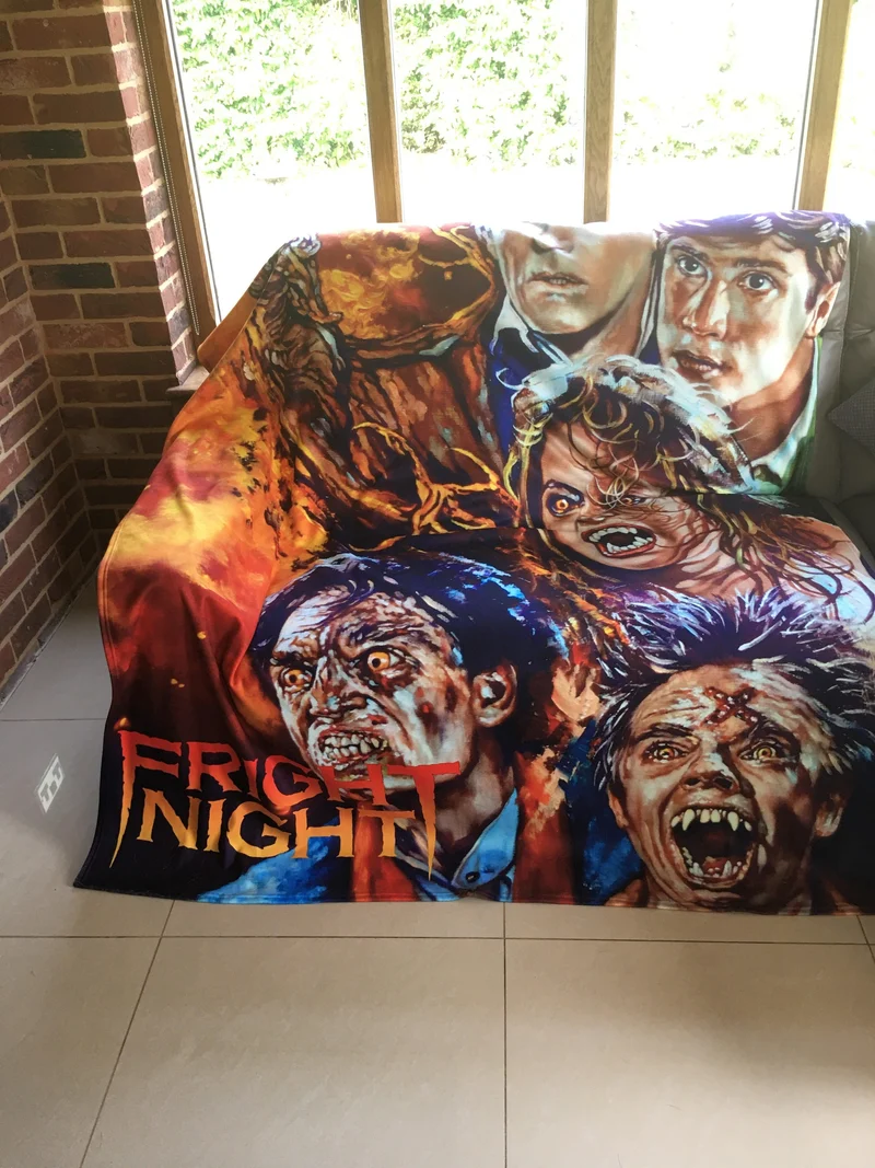 Horror Movie Blanket - Fright Night Blanket - Luxury Twin / Double Fleece Blanket