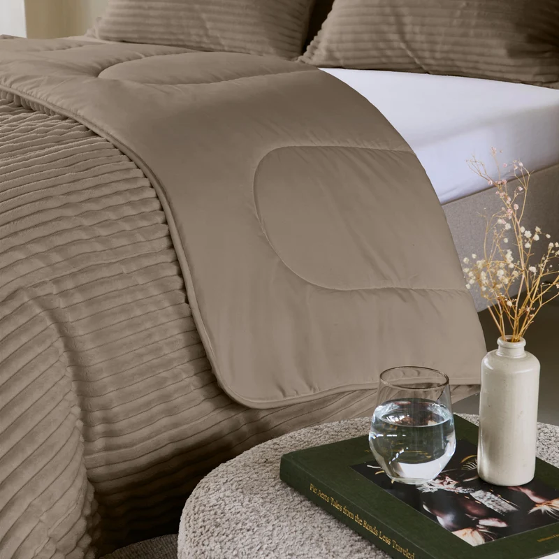 Zelesta Special Teddy Groove Bettdecke - Taupe