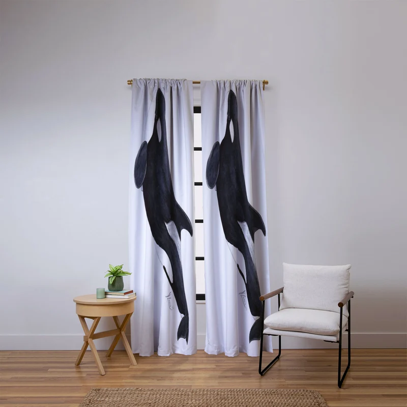 Orca killer whale Orcinus orca Window Curtain