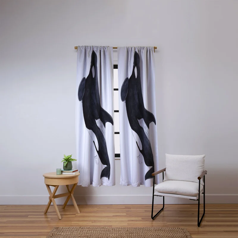 Orca killer whale Orcinus orca Window Curtain